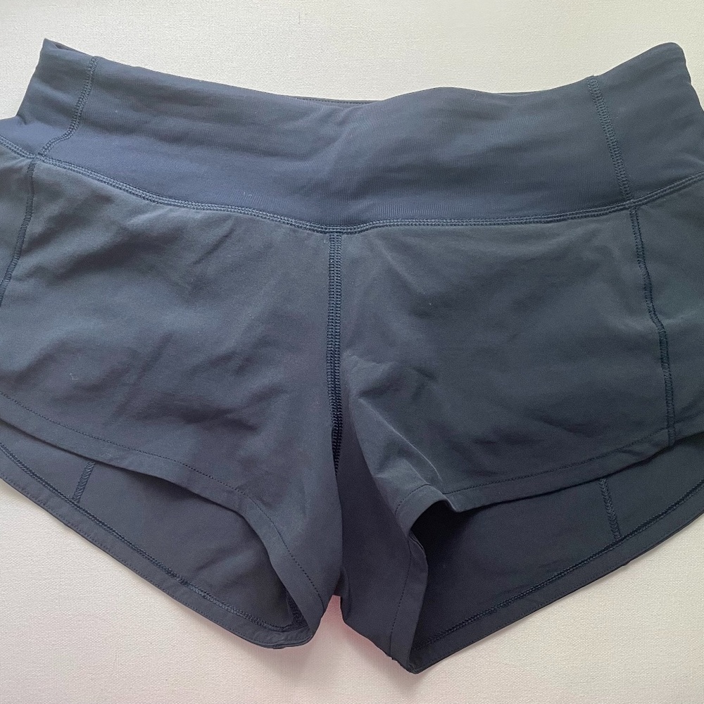 2.5 inch size 2 lululemon Speee Up shorts in navy